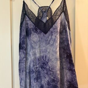 Lovestitch Purple Tie-Dye Camisole with Black Lace